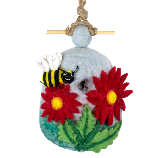 Wool Birdhouse - Bumblebee House - Click Image to Close