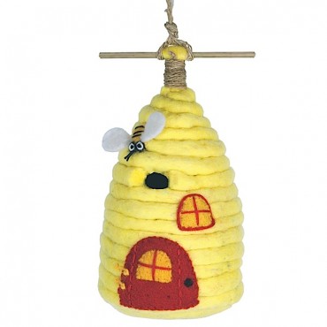 Wool Birdhouse - Honey House - Click Image to Close